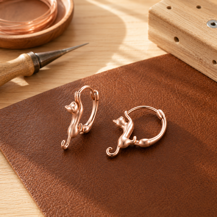 Cobre y Alma Pendientes de Cobre "Alma de Horno" de Cobre