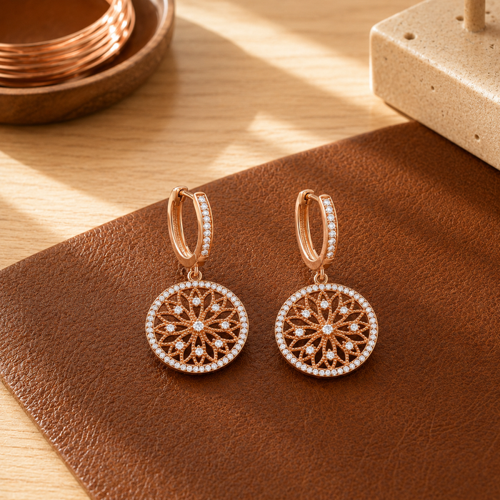 Cobre y Alma Pendientes de Cobre Mandala de Alma de Cobre
