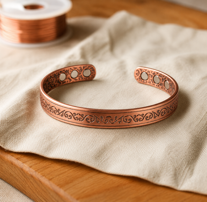 Cobre y Alma Pulsera de Cobre Ornamental de Cobre
