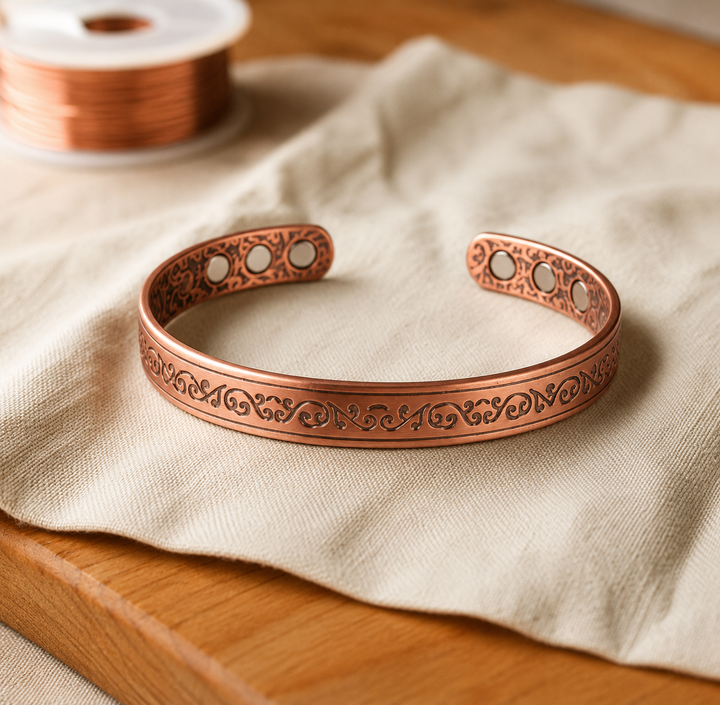Cobre y Alma Pulsera de Cobre Ornamental de Cobre
