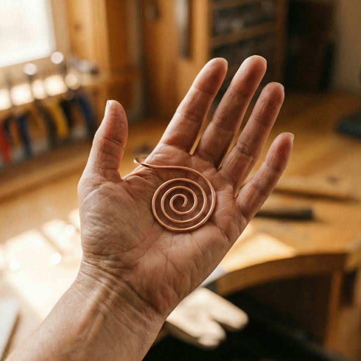 Cobre y Alma Flujo de Alma de Cobre Espiral de Mano de Cobre