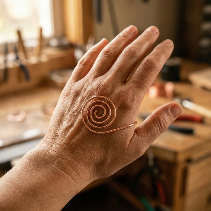 Cobre y Alma Flujo de Alma de Cobre Espiral de Mano de Cobre
