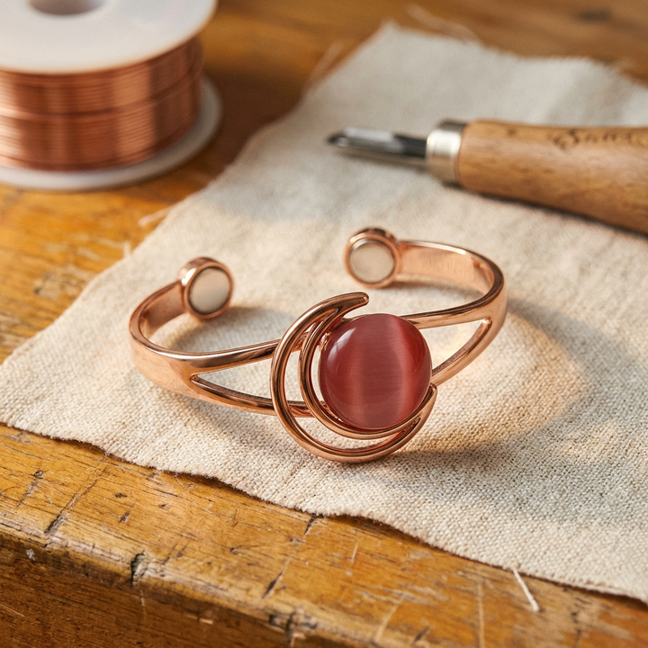 Cobre y Alma Pulsera de Cobre Rosa Esfera del Alma