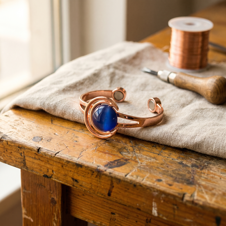 Cobre y Alma Esfera de Alma de Cobre Pulsera de Cobre