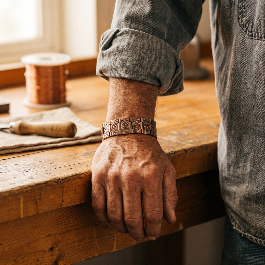 Cobre y Alma Pulsera de Cobre Grit para Hombre